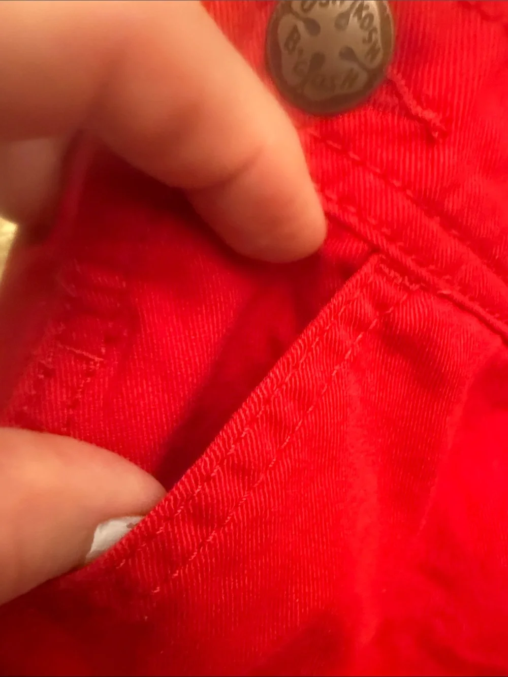 OshKosh B'gosh Bright Red Girls' Short Overalls